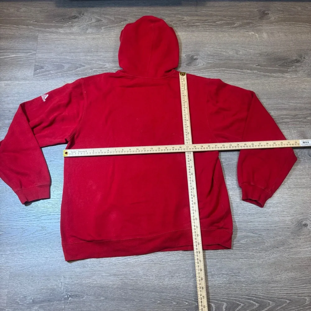 Adidas Wisconsin Badgers Red Hoodie Sweatshirt Pullover Hooded Athletic Size Med